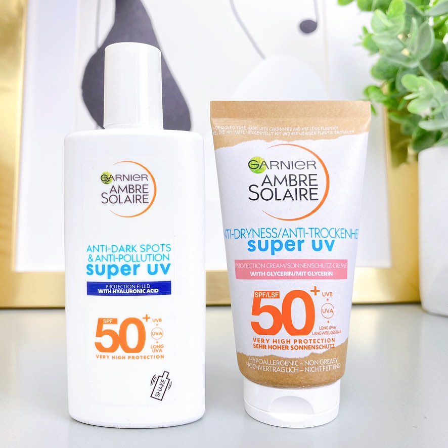 Garnier Anti-Dark Spots & Anti-Pollution Super UV Protection Fluid Garnier Anti-Dryness Super UV Protection Cream